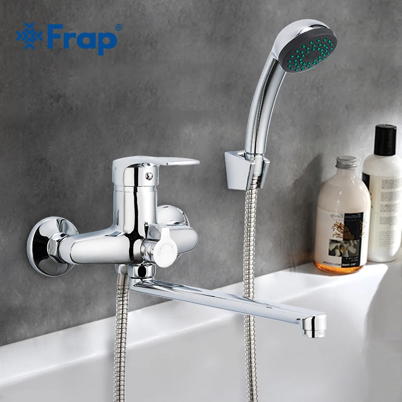 Günstig Frap 1set 30cm silber Outlet rohr Bad dusche wasserhahn set Zink legierung körper dusche kopf bad wasserhahn chrom badewanne wasserhahn F22701 B