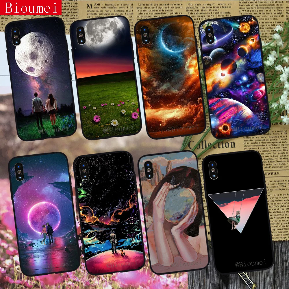 

Bioumei universe out space case for iphone 7 XR XS Max XS case Soft TPU Cover for iphone 8 5 5S 6 6S Plus X Coque 52