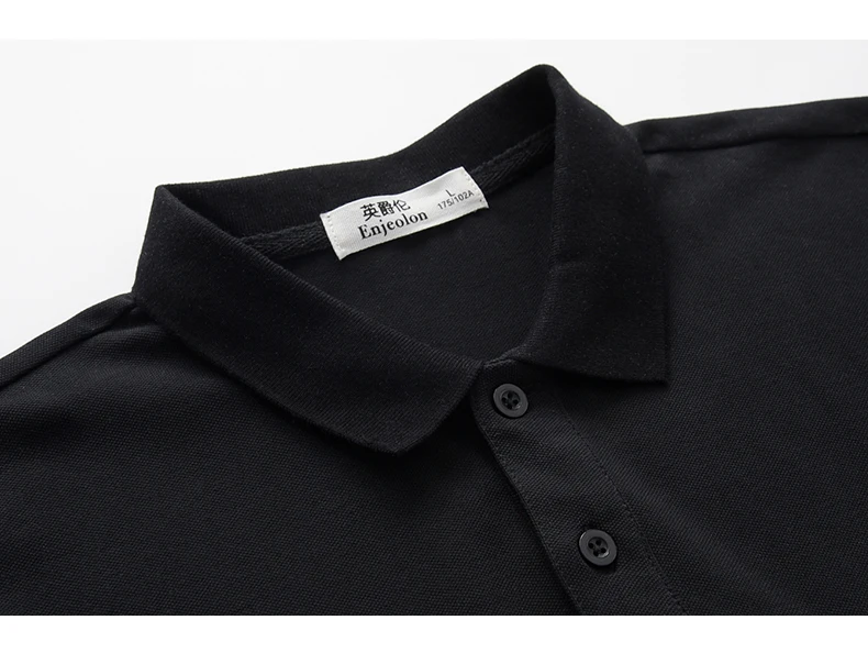 Enjeolon, мужская рубашка поло, с коротким рукавом, отложной воротник, с буквенным принтом, Повседневная Уличная мужская хлопковая рубашка, одежда, майки, T3918