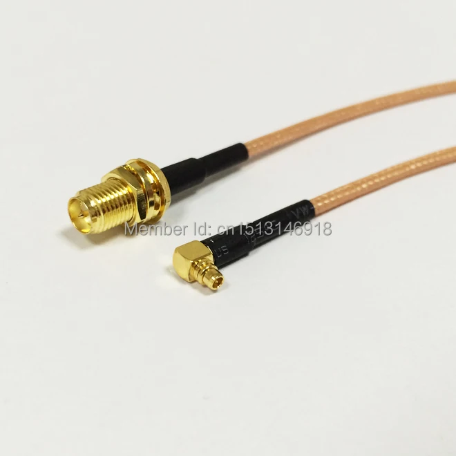 

1PC New RP SMA Female Jack Connector to MMCX Male Plug Right Angle Connector RG316 Coaxial Cable Pigtail 15CM 6" Adapter