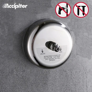 

Nail Free Stainless Steel Clothes Line Non Slip Laundry Dryer Room Bathroom Houseware's Retractable Clothesline Hanger Racks