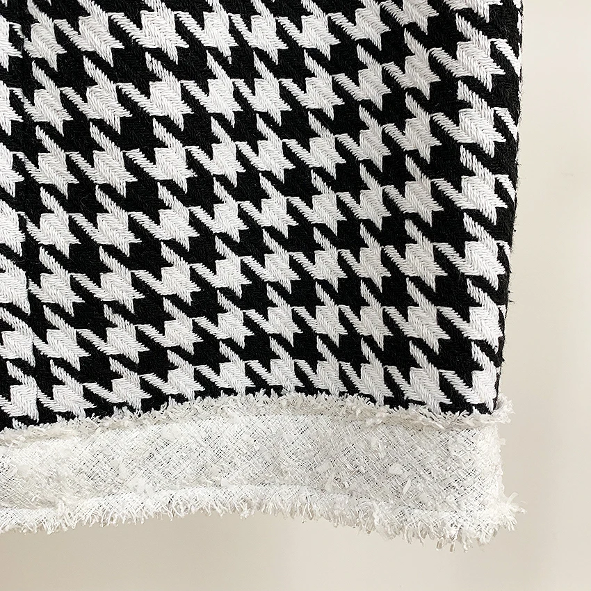 Wysokiej dobrej jakości, najnowsze 2021 jesień zima barokowy projektant spódnica damska frędzlami guziki z lwem Houndstooth Tweed Mini spódnica 5 Wysokiej dobrej jakości, najnowsze 2021 jesień zima barokowy projektant spódnica damska frędzlami guziki z lwem Houndstooth Tweed Mini spódnica 5