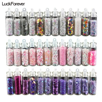 

12Set/144 Bottle Holographic Nail Art Decoration Nail Glitter Sequins DIY Flash Foils Charms Laser Nail Glitters Confetti Flake
