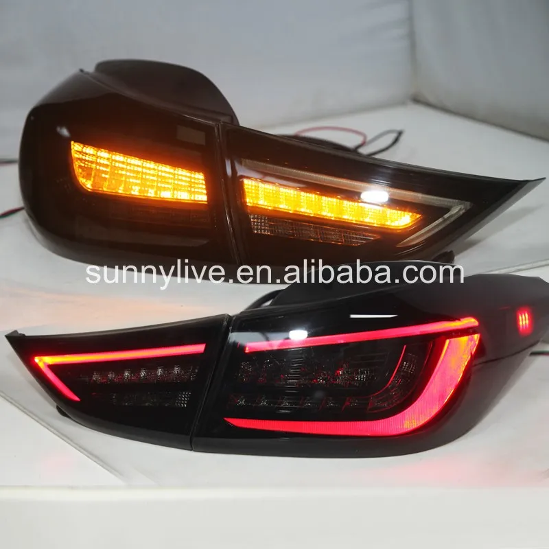 

Elantra LED Tail Lamp For Hyundai All Smoke Black Color 2012-13 year Black Yz