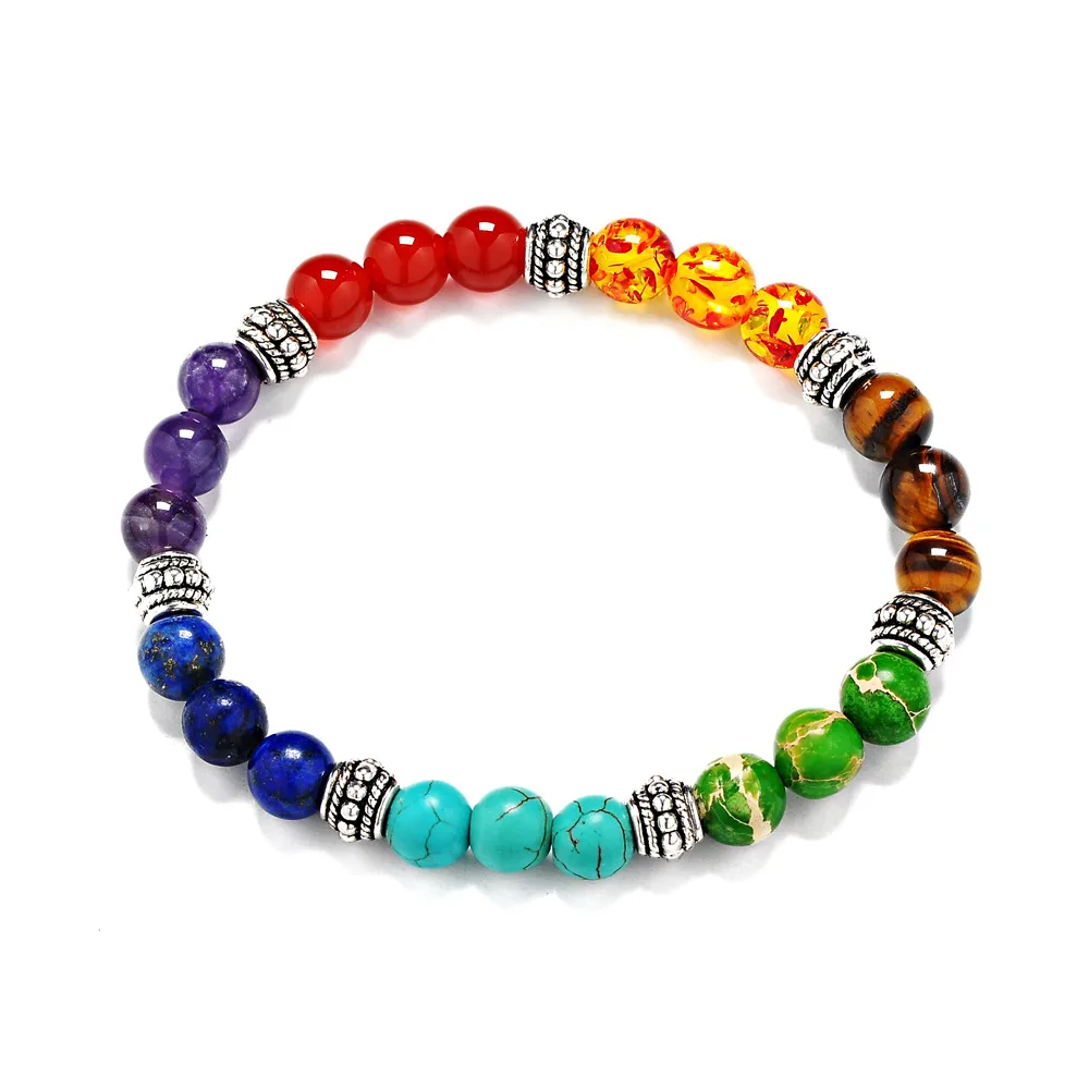 High Quality CHAKRA bracelets natural stone beads seven chakras yoga ...