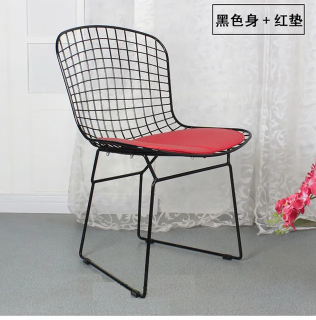 Schwarz Weiß pulverbeschichtung Harry Bertoia Draht Stuhl Moderne