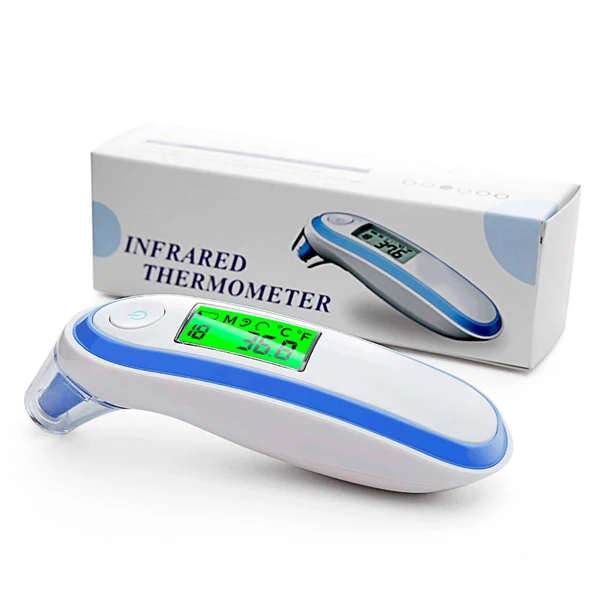 Lcd бытовые инфракрасные лазерные Детские и взрослые медицинские ушные термометр цифровой мгновенный термометр для температуры ребенка - Цвет: Blue