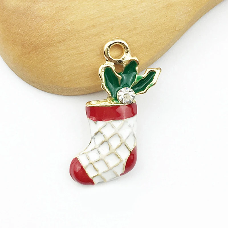 16Pcs Xmas Pendant Drop Ornaments Hanging Christmas Decoration New Year Fashion Metal Alloy Christmas Charm Decor Set