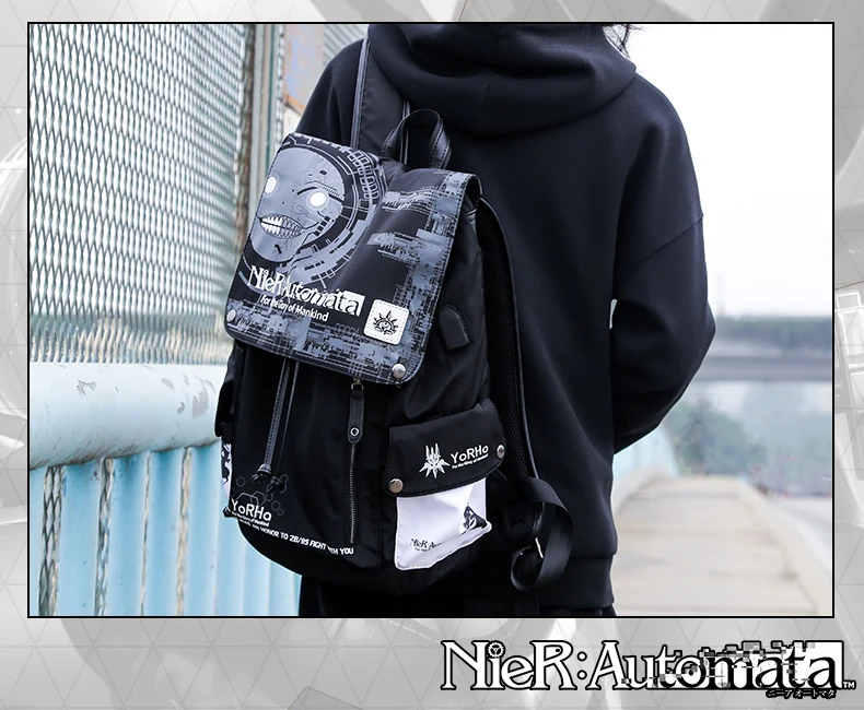 Игра NieR: Automata рюкзак Йорга № 2 Тип B 2B 9S аниме косплей школьная дорожная сумка для ноутбука Панк Сумка