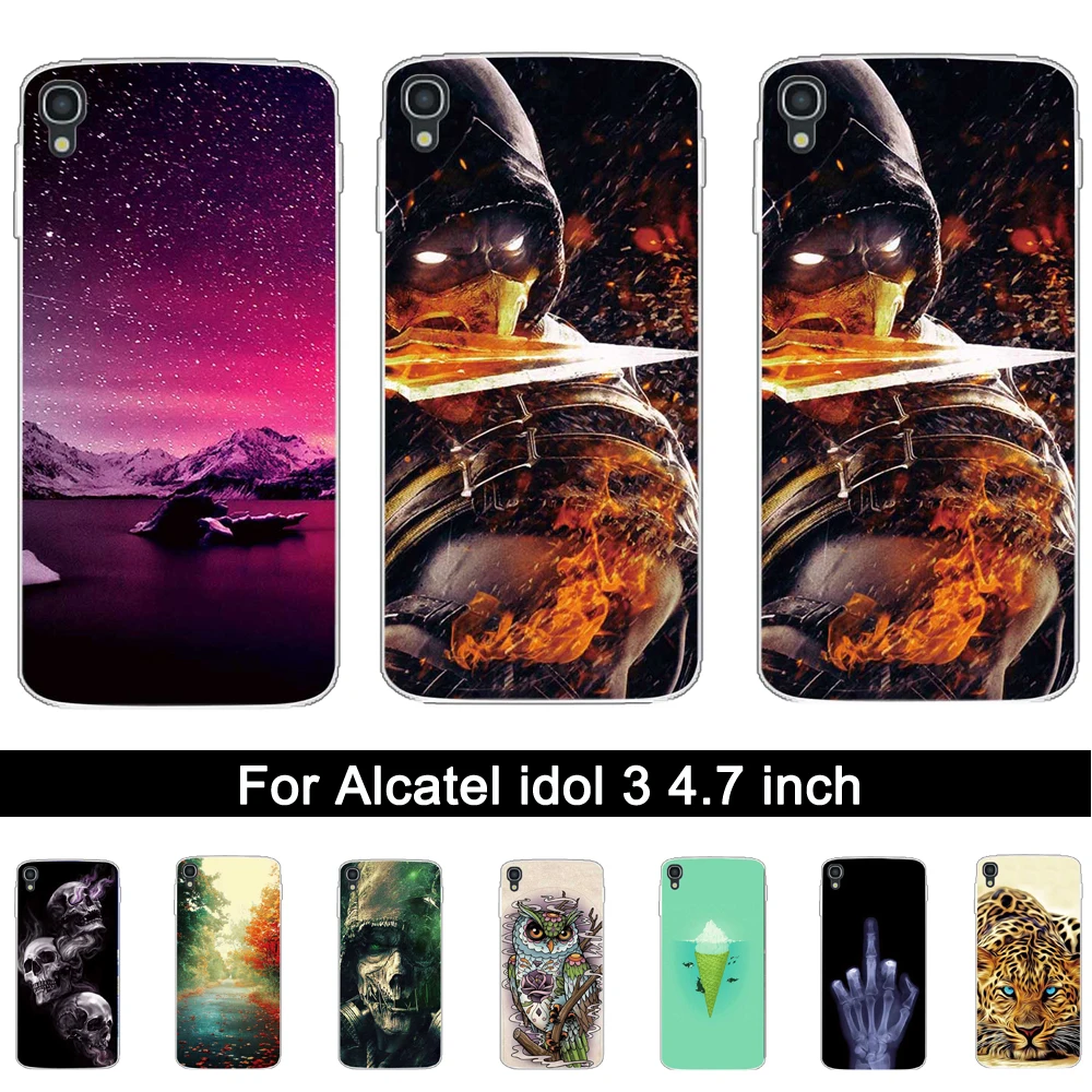 

For Alcatel One Touch Idol 3 4.7" 6039 Cover Transparent Soft Silicone Pattern Cover FOR Alcatel idol 3 4.7 inch TPU Phone Cases