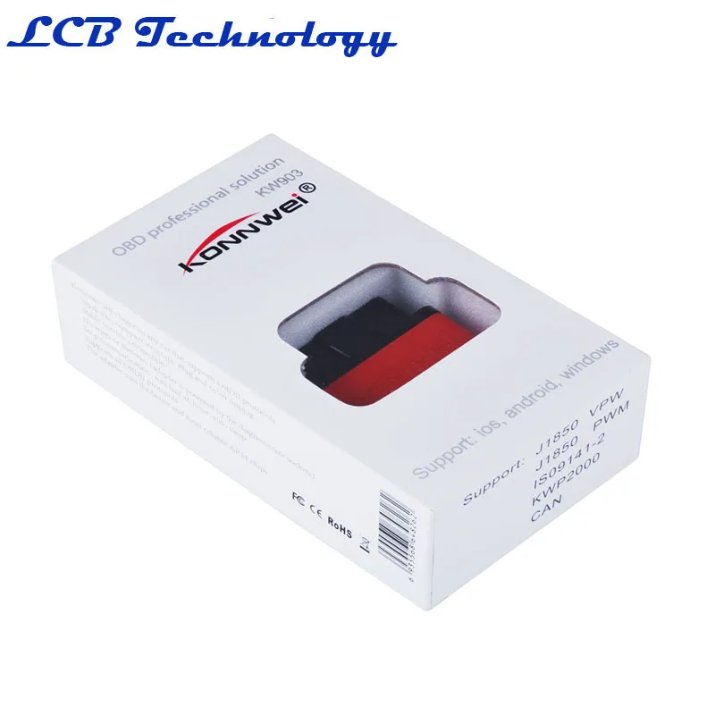 2016 автомобильный диагностический инструмент KW903 ELM327 OBDII Bluetooth беспроводной