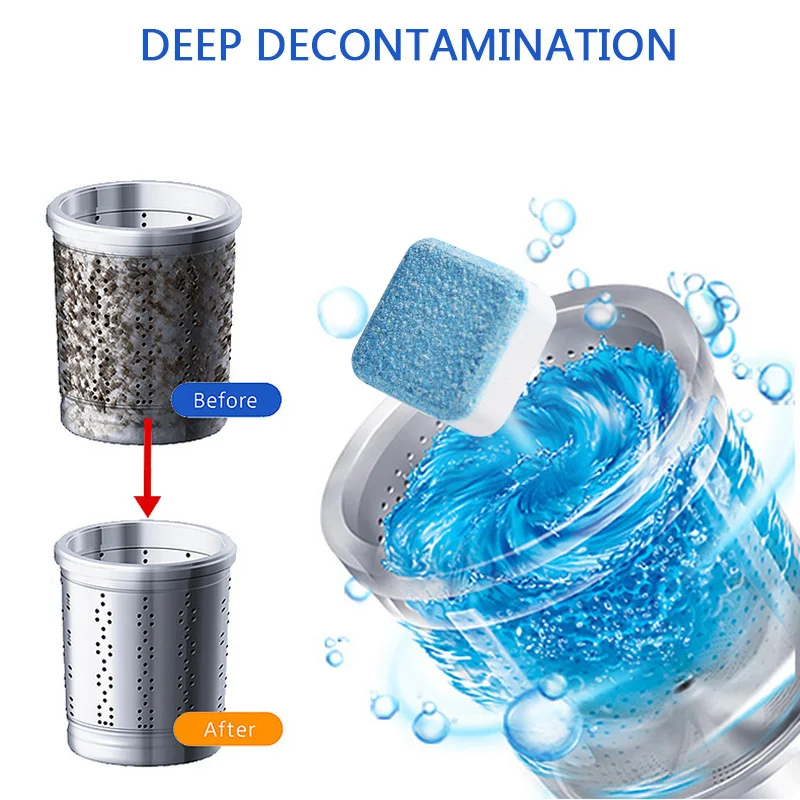 

1pc Washing Machine Cleaner Descaler Washer Cleaner Compact Effervescent Tablet Detergent Car Beauty Tool