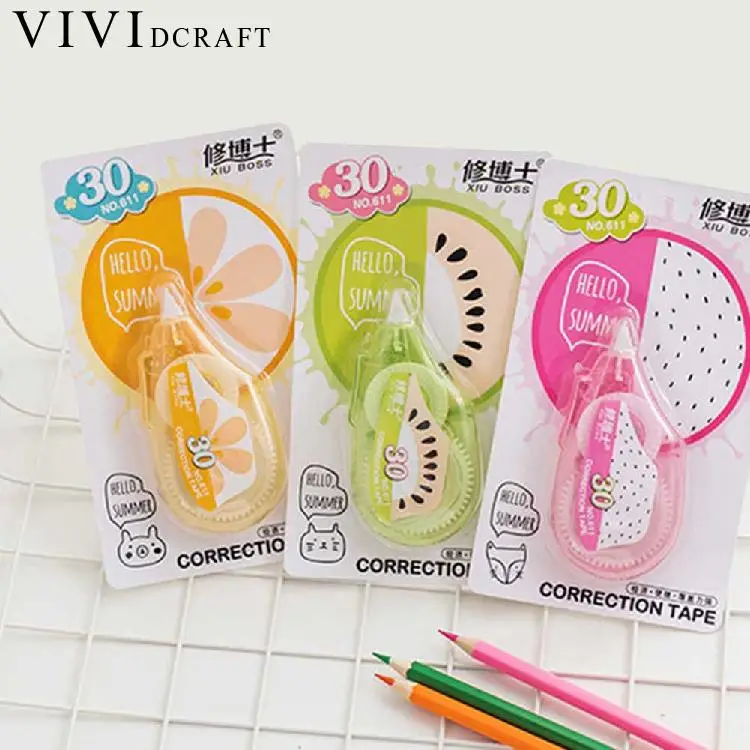 

Vividcraft Mini 30m Fruits Shape Correction Tape School Supplies Cinta Correctora Cute Scrapbook Cinta Correctora Fruit Tape