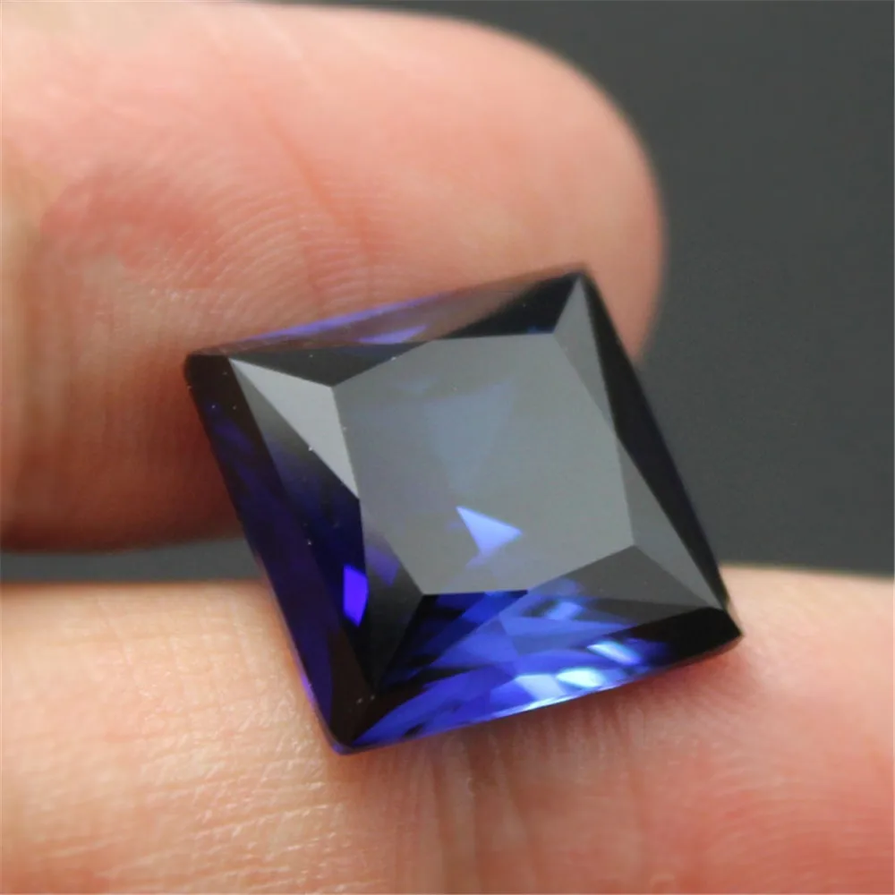 

Joanlyn Sapphire Square Faceted Gemstone Princess Cut Sapphire Gem Multiple Sizes to Choose C57S