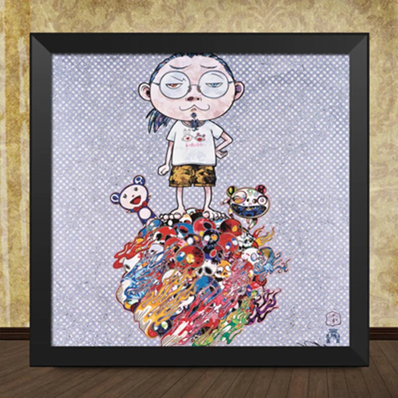 

Takashi Murakami Sun Flower DOB Child Room Bedroom Cartoon Modern Small Fresh Art Deco Wood Frame Painting Wall Painting M1128