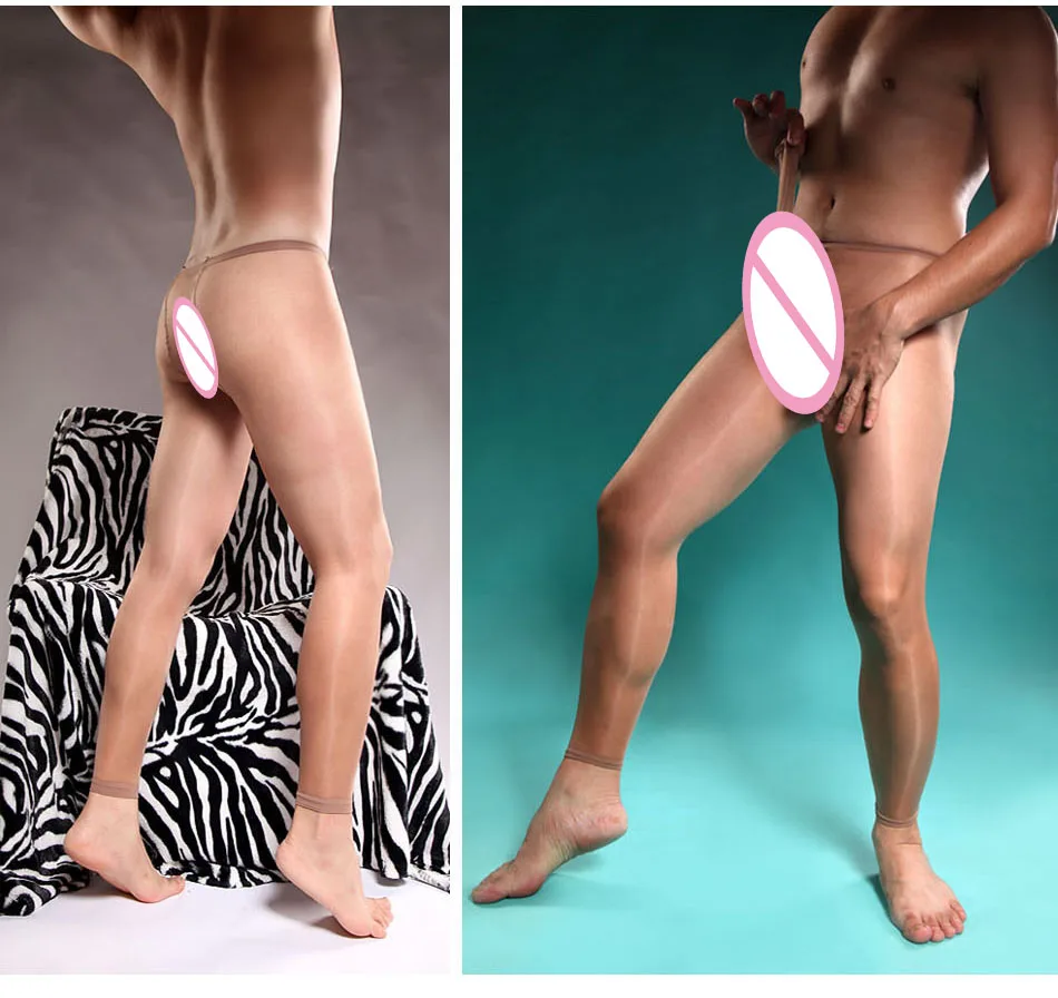 10D Oil Shine Full Sheer with Open Penis Cover Sheath Legging without Foot For Men Sexy Socks Extremly Elastic DOYEAH 0378