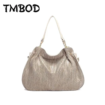 

Hot 2019 Classical Serpentine Women Brands Paillette Bags PU leather Handbags Snake Messenger Bag Luxury Tote BA021