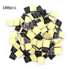 20/25/30/40mm White Cable Tie Mounts Clip Rectangle Wire Clamp Self-adhesive