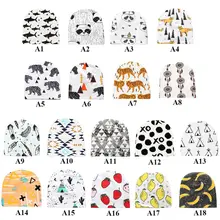 Шапочка для новорожденных мальчиков; Вязаная хлопковая шапочка для девочек с принтом медведя из мультфильма; детские шапки