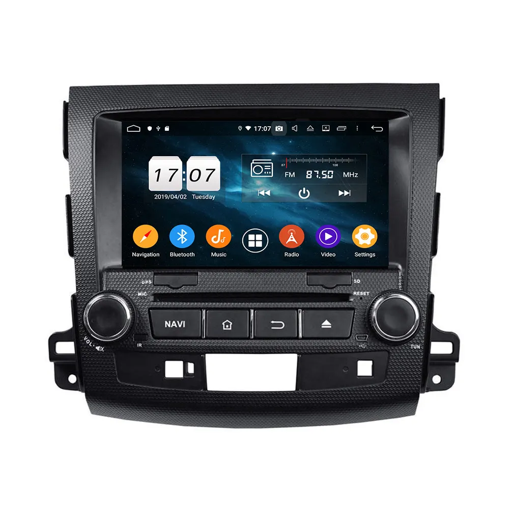 Discount 8" 2 Din Android 9.0 Car DVD player GPS Navigation for Mitsubishi Outlander 2006-2012 radio stereo support Rockford Amplifier 3
