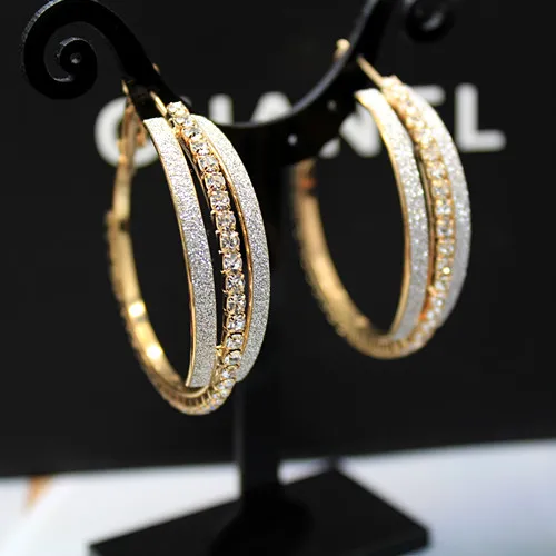 Designer Gold Hoop Earrings Gilt Rond With Crystal Stones Designer Gold Hoop Earrings Gilt Rond With Crystal Stones Fashion Luxury Party For Women Unusual Gifts In From Jewelry