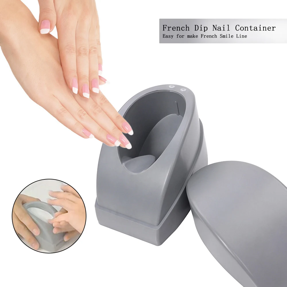 French Nail Dip Container Easy for Make French Smile Line Nails Dipping