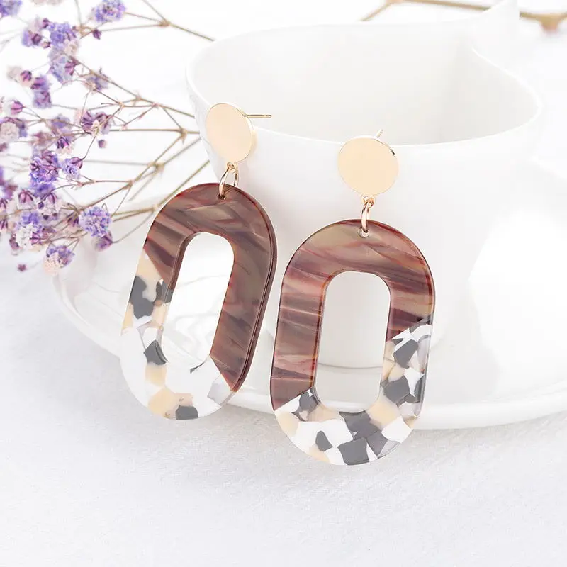 Oorbellen Aretes Новый Мода смолы сережки Brincos Lbxzl модные Черепаховые серьги мульти Цвет