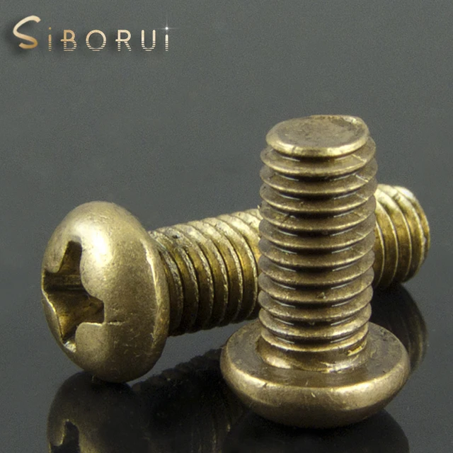 Esmen Kupfer Schraubenset M3 M4 - 15 Stück Pro Größe, Kreuzschlitz Flachkopf