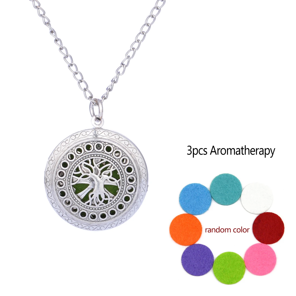 Aromatherapy Locket Necklace Hollow Round Pendant With Pads Oil Essential Diffuser Open Pendant Necklace Fashion Jewelry