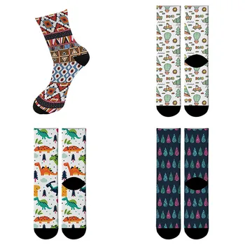 

3D Design Funny Cartoon Pattern Socks For Women Street Funky Long Sock harajuku Fashion Popular Novelty Socks 5ZWL17