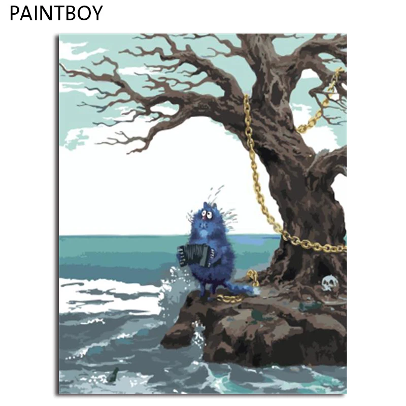 

PAINTBOY Framed Pictures Painting By Numbers of Animal Handwork Canvas Oil Painting Home Decor For Living Room