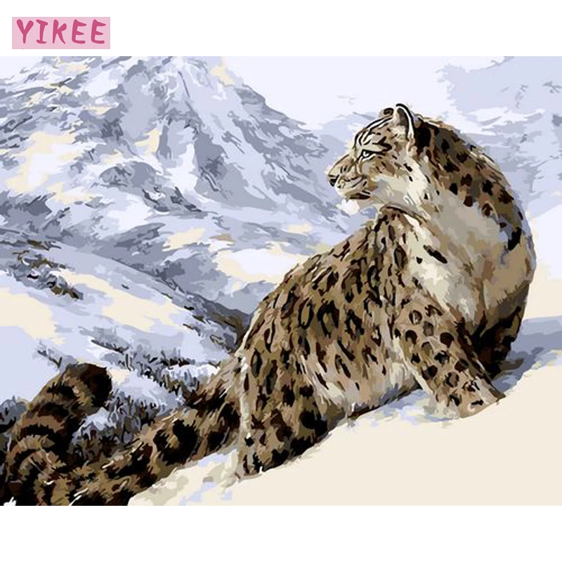 

nordic wall painting,decorative pictures,oil drawing by numbers,leopard painting with frame