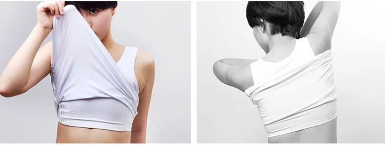 Geminbowl Flat Slim long Vest  sport outdoor YOGA clothing cotton Chest/Breast Binder lesbian Undershirt corset Bustiers Tomboy