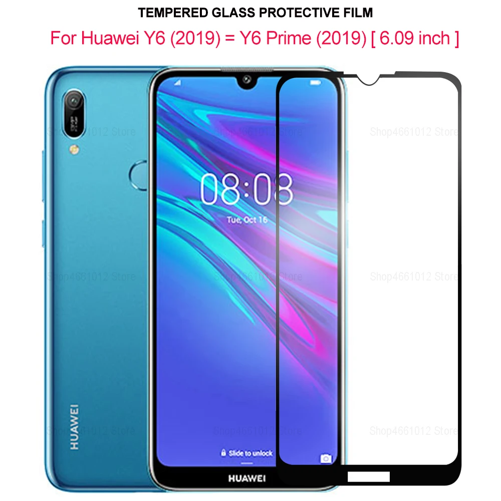 

Protective Glass On For Huawei Y6 Prime 2019 MRD LX1F LX3 Screen Protector Tempered Glass on huawey y6 Full Cover trempe verre