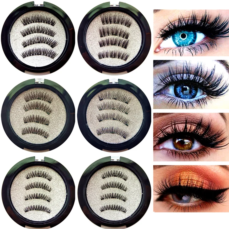 

3D Magnetic Eyelashes with 3pcs Magnets Patches for Eyelash Extension False Eyelashes Handmade Thick Soft Magnet Mink Eyelashes