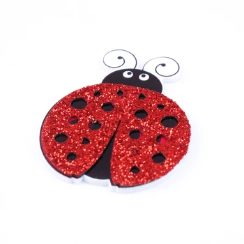 

David accessories 5pcs/lot Glitter Horse Ladybug Resin Flat Back for Hair Bows Planar Crafts for DIY Phone Decoration,5Yc5152