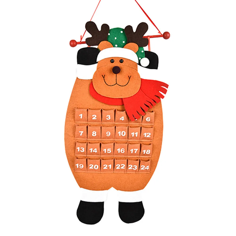 

1PC Creative Christmas Calendar Christmas Old Man Snow Man Deer Calendar Advent Countdown Calendar For Home Decoration June27