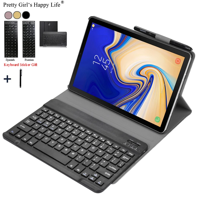 Чехол для samsung Galaxy Tab S4 10,5 дюймов SM T830 T835 Съемная Bluetooth клавиатура с Wi-Fi кожаный чехол+ держатель для ручки