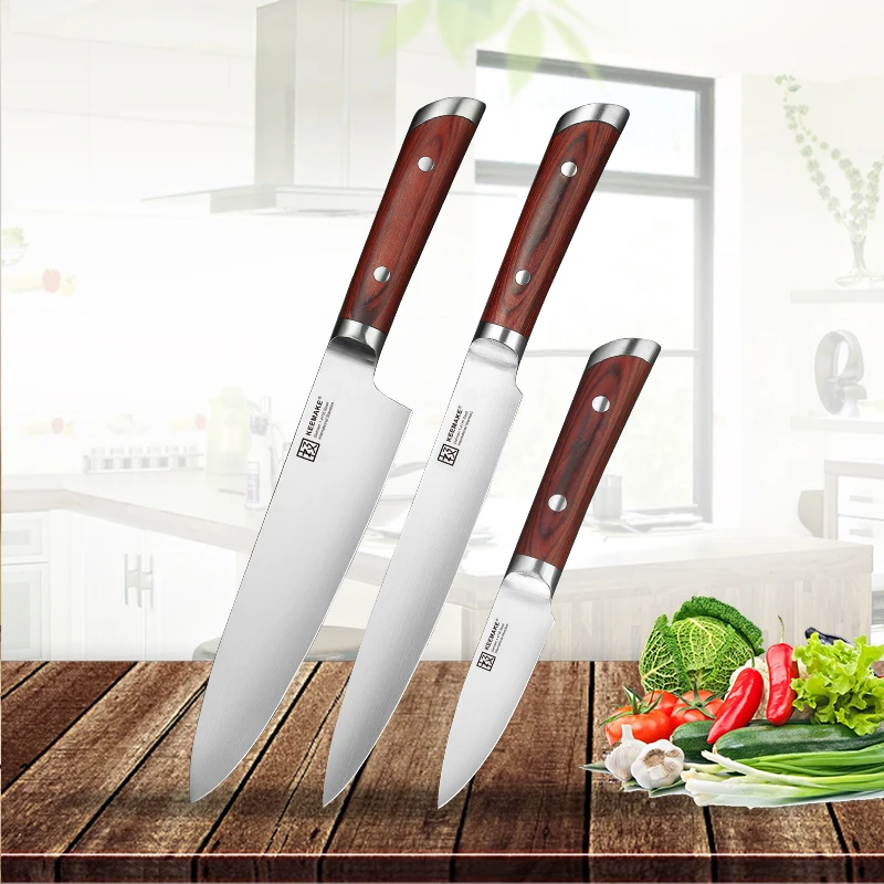 SUNNECKO Профессиональный Santoku универсальный нож для очистки овощей шеф-повара немецкий 1,4116 стальной нож с лезвием цветной деревянной ручкой набор кухонных ножей