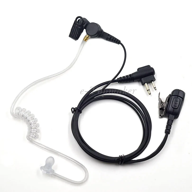 XFox 2Pin Covert Acoustic Tube Earpiece FBI Style PTT Headset Compatible with Motorola 2 Ways Radio GP88S GP300 GP68 GP2000 GP88 GP3188 CP040 CP1200 A8 A6 A10 A12 etc 1 Pack 