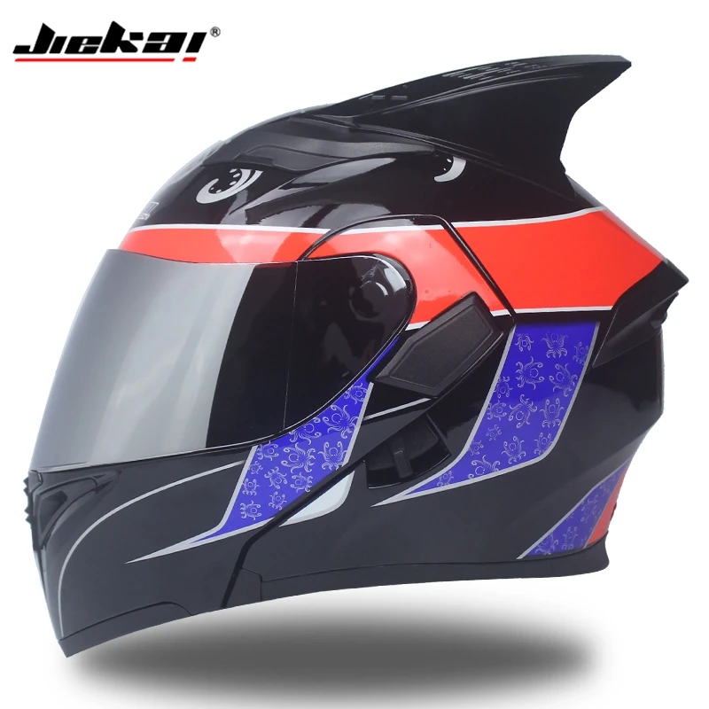 JIEKAI 902 мотоциклетные шлемы двойные козырьки модульный флип-ап шлем DOT одобренный полный шлем для мотогонок шлем для мотокросса - Цвет: c6