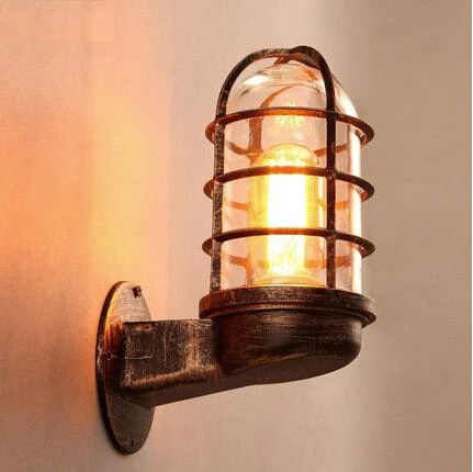 

IWHD Iron Vintage Loft LED Wall Lamp With Glass Lampshade Retro Industrial Wall Light Fixtures Home Lighting Lamparas De Pared