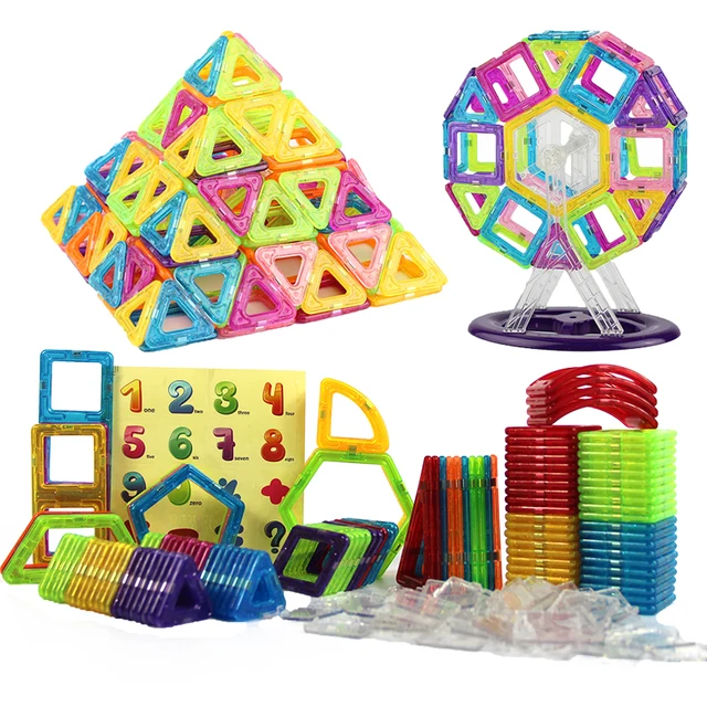  US $30.80  152-160Pcs Mini Magnetic Designer Plastic Magnet Building Blocks Construction Set Model Building To