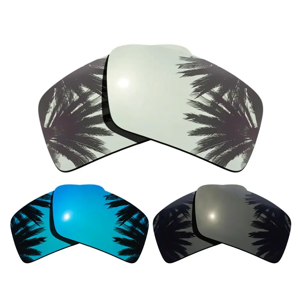 Silver-Black-Blue Поляризованные зеркальные линзы с зеркальным покрытием для замены-повязка на глаза в стиле Оукли 1 повязка на глаза 2 оправы разных цветов - Цвет линз: Silver-Black-Blue