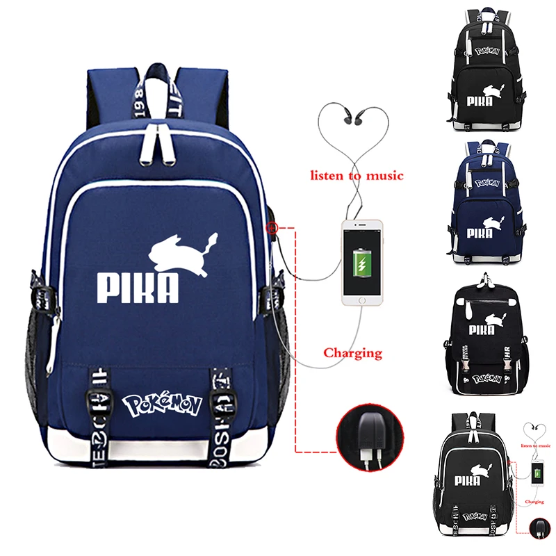 

Pokemon Travel Bags Luminous Backpack USB Charging Multifunction Backpack For Teens Girls Boys Large Capacity Laptop Backpack