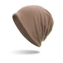 Новая повседневная мужская однотонная бейсболка с диким ворсом Skullies& Beanies уличные шляпы вертикальные полосы секционная Кепка s Осень Зима