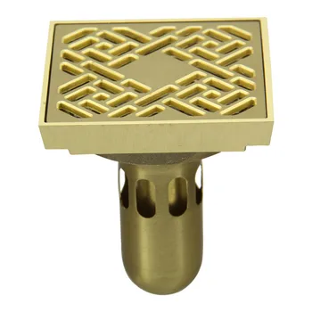 

Copper odor-proof floor drain household bathroom floor drain thickened kitchen shower room anti-reflux floor drain LU5215