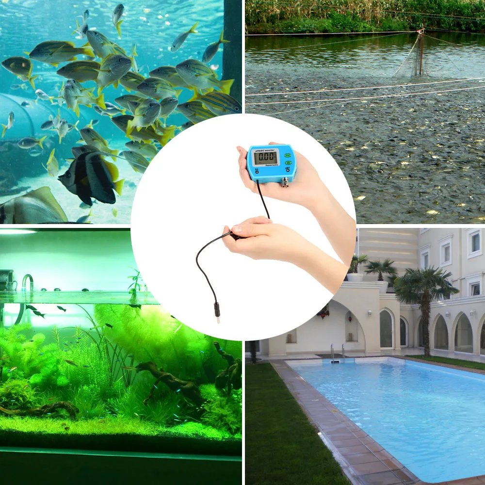 pH Meter for Aquarium 2 in 1 Water Quality Tester medidor de ph Tester Water Quality Monitor Online pH / EC Meter Acidometer