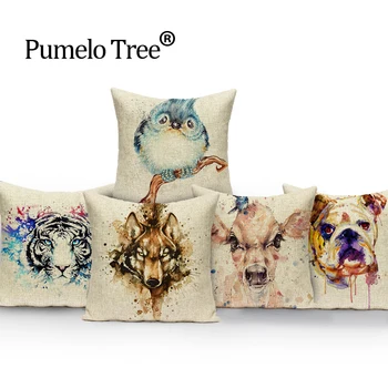 

Colorful animal pug cushion cover cushions home decor Custom pillow cover birds cuteoutdoor cushions Dropshipping throw pillows