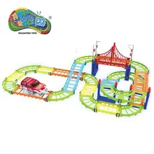 

78pcs/Set Magic Track Plastic Educational Environmental Assembly DIY Flexible Racing Track With LED Car Diecasts Toys For Boys